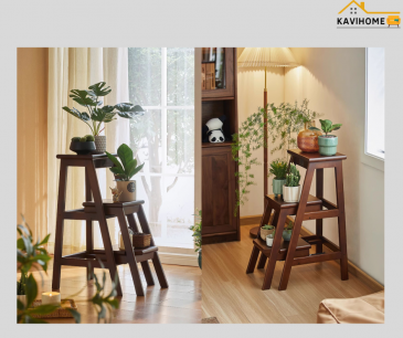 Ghế gỗ tự nhiên 3 tầng đa năng – Thiết kế thông minh, tiện dụng cho mọi không gian sống