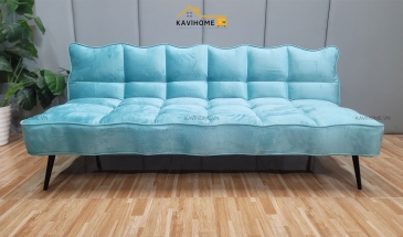 Ghế Sofa Bed Bọc Nỉ Nhung Màu Xanh Dài 1,8m