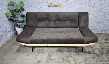 Ghế Sofa Bed Chân Thuyền Bọc Nỉ Tăm Màu Nâu Dài 1,85m