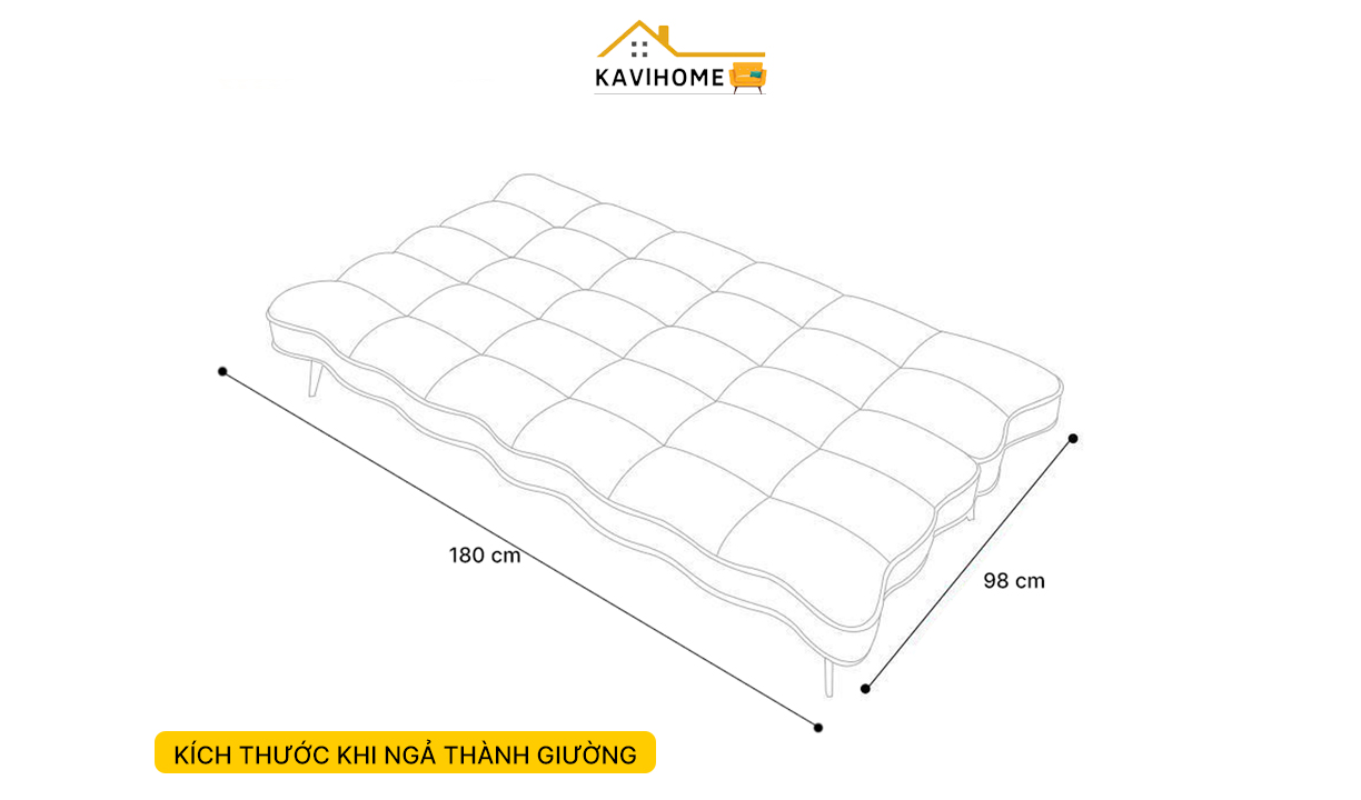kích thước sofa bed khi thành giường