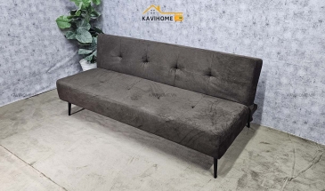 Ghế Sofa Bed Viền Vuông Bọc Nỉ Nhung Màu Nâu Dài 1,7m